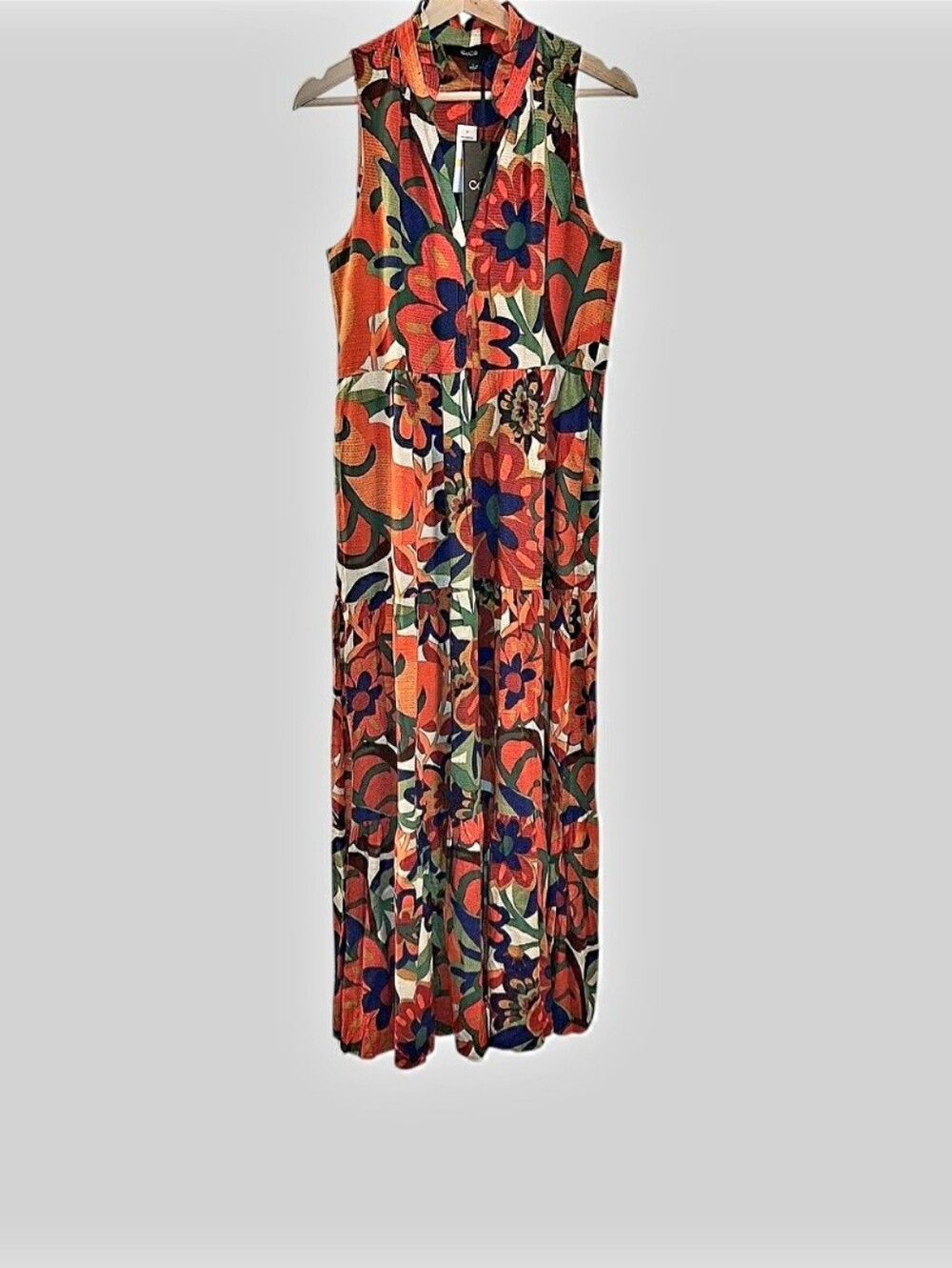 CeCe Hibiscus Floral Maxi Dress with Multicolor Blooms